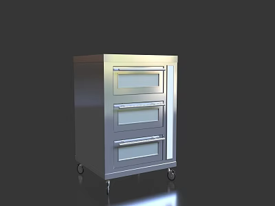 Stainless Steel Three Tier Kitchen Oven With Wheels For Home And Commercial Use 3d model