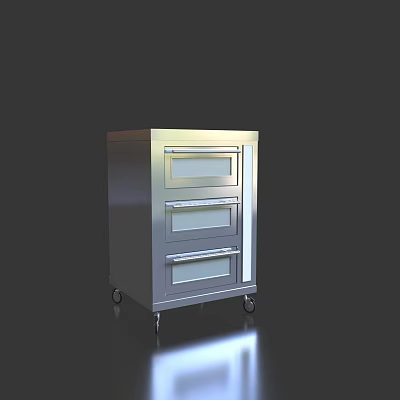 Stainless Steel Three Tier Kitchen Oven With Wheels For Home And Commercial Use 3d model