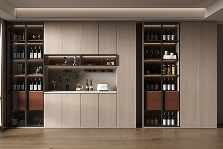 Home Wine Cabinet 3d model