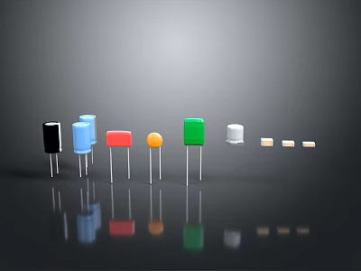 Various Colored LED Lights As Household Supplies With Different Colors And Sizes 3d model