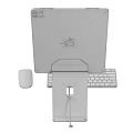 Modern Desktop Computer With Colorful Screen Display Silver Stand Keyboard And Mouse 3d model
