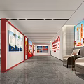 Spacious Government Service Hall Interior Featuring Columns Service Windows And Bright Lighting