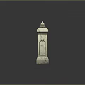 Wood And Stone Decorative Railing With Intricate Carvings And Classic Architectural Design