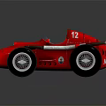 Red And Yellow Vintage Racing Car With Number 17 Large Wheels Open Cockpit