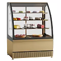 Glass Display Cabinet Shelf With Multi tier For Pastry Dessert And Gold Base