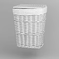 Square Natural Woven Storage Basket With White Rim For Home Organization Solutions