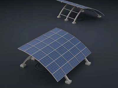 Efficient Home Solar Panels With Sturdy Mounts And Modern Design 3d model