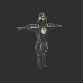 Man In Traditional Samurai Armor With Full Body Protection And Yin Yang Emblem