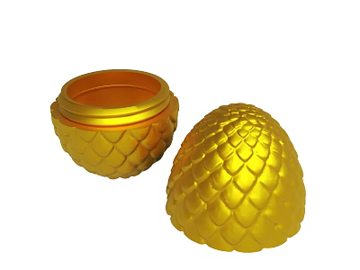Golden Scaly Textured Containers One Open and One Closed Design 3d model