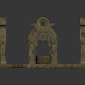 Intricate Classical Stone Architectural Model With Arches Carvings And Circular Base