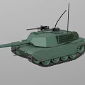 Modern Green Military Tank With Main Gun Antenna And Heavy Tracks Design