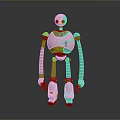 White Silver Robot Game Movie Character With Blue Eyes Mechanical Design