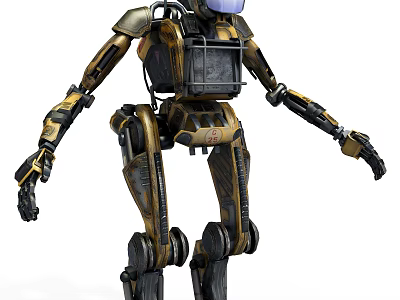 Smart Machine With Metallic Armor Mechanical Limbs And High Tech Structure 3d model