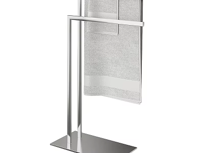 Practical Stainless Steel Towel Rack With Hanging Towel For Daily Washing Use 3d model