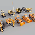 Various Heavy Duty Functional Construction Vehicles Display With Excavators Loaders Bulldozers And Dump Trucks