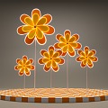 Windmill Glowing Windmill Beauty Chen Commercial Beauty Chen Spring Summer Light Strip Fashion Orange Yellow Flower 3d model