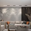 Modern Luxury Living Room Sofa And Coffee Table Set With Marble Top And Decorative Pillows