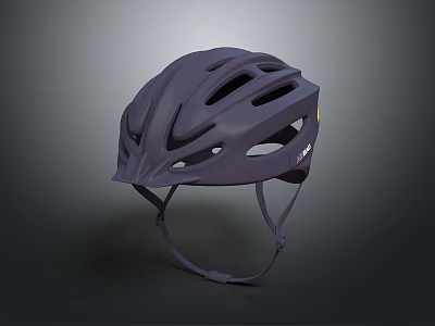 Dark Purple Sports Helmet With Multiple Vents And Adjustable Chin Straps 3d model