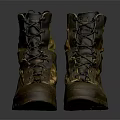 Durable Camouflage Military Boots With Thick Soles Dark Laces And Practical Design