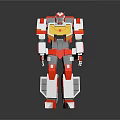 Red White And Yellow Mechanical Robot Character In Standing Pose 3d model