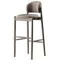 Modern Bar Stools With Wooden Frame And Light Upholstered Seat Backrest