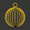 Golden Decorative Spherical Household Item With Cage Like Wire Frame For Home Use