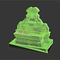 Ornate Decorative Stone Fountain With Carved Details And Brick Base
