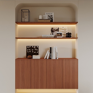 Modern Decorative Cabinet Book Ornaments 3d model