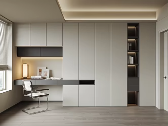 Modern desk wardrobe 3d model