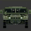 Military Camouflage Tank 3D Model Featuring Green Brown Patterns And Dark Background