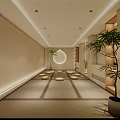 Serene Japanese Tatami Room With Round Cushions Wooden Shelf And Dried Flower Vase