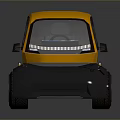 Small Electric City Car With Orange Black Design And Striped Exterior Details