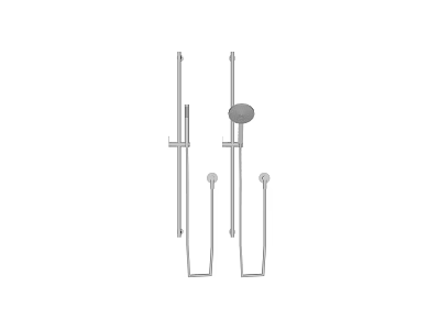 Modern Chrome Shower System With Handheld Sprayer And Wall Mounted Brackets 3d model