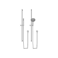 Modern Chrome Shower System With Handheld Sprayer And Wall Mounted Brackets