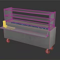 Stainless Steel Food Service Commercial Display Cabinet With Multiple Shelves And Wheels