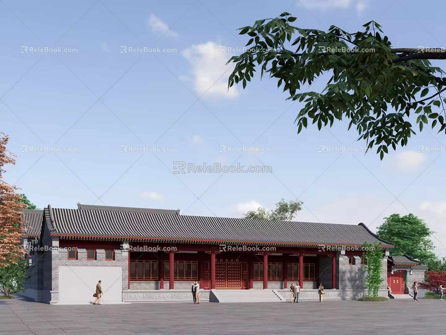 Chinese-style ancient public buildings 3d model