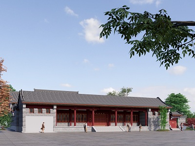 Chinese-style ancient public buildings 3d model