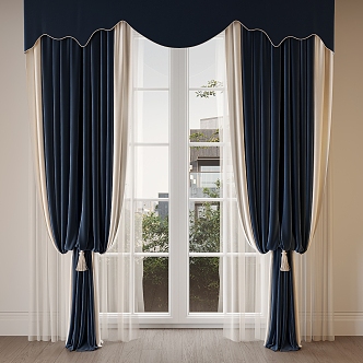 Modern home curtains 3d model