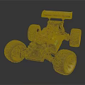 Off Road RC Car Chassis With Large Wheels And Colorful Electronic Wiring