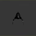 Detailed Realistic Whale 3D Model with Black Body White Spots on Gray Background