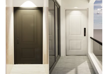 Modern security door entry door 3d model