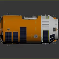 Advanced Cylindrical Space Module With Blue Solar Panels Orange Sections And Metallic Structure