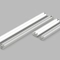 Three Modern Silver Linear Pendant Lights With Sleek Metal Design For Home 3d model