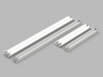 Three Modern Silver Linear Pendant Lights With Sleek Metal Design For Home 3d model