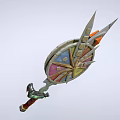 Colorful Circular Multi Blade Weapon With Decorative Handle And Sharp Edges