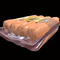 Fresh Delicious Packaged Sausages In Vacuum Sealed Plastic Packaging Ready To Eat