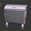 Metal Storage Bin With Wheels Lid And Striped Design For Home Organization