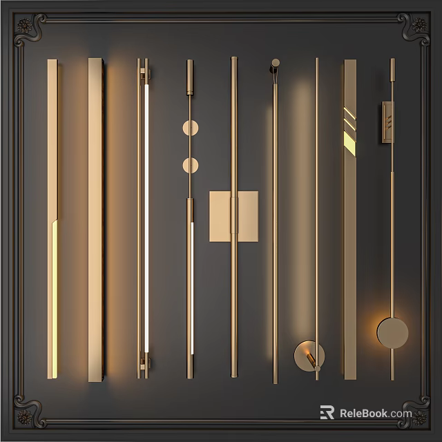Modern Wall Lamps With Elegant Metal Design Sleek Lines And Gold Accents For Interior Decor 3d model 