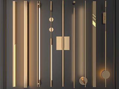 Modern Wall Lamps With Elegant Metal Design Sleek Lines And Gold Accents For Interior Decor 3d model