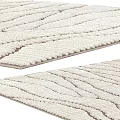 Modern Square Rug With Beige Woven Wave Texture And Minimalist Design